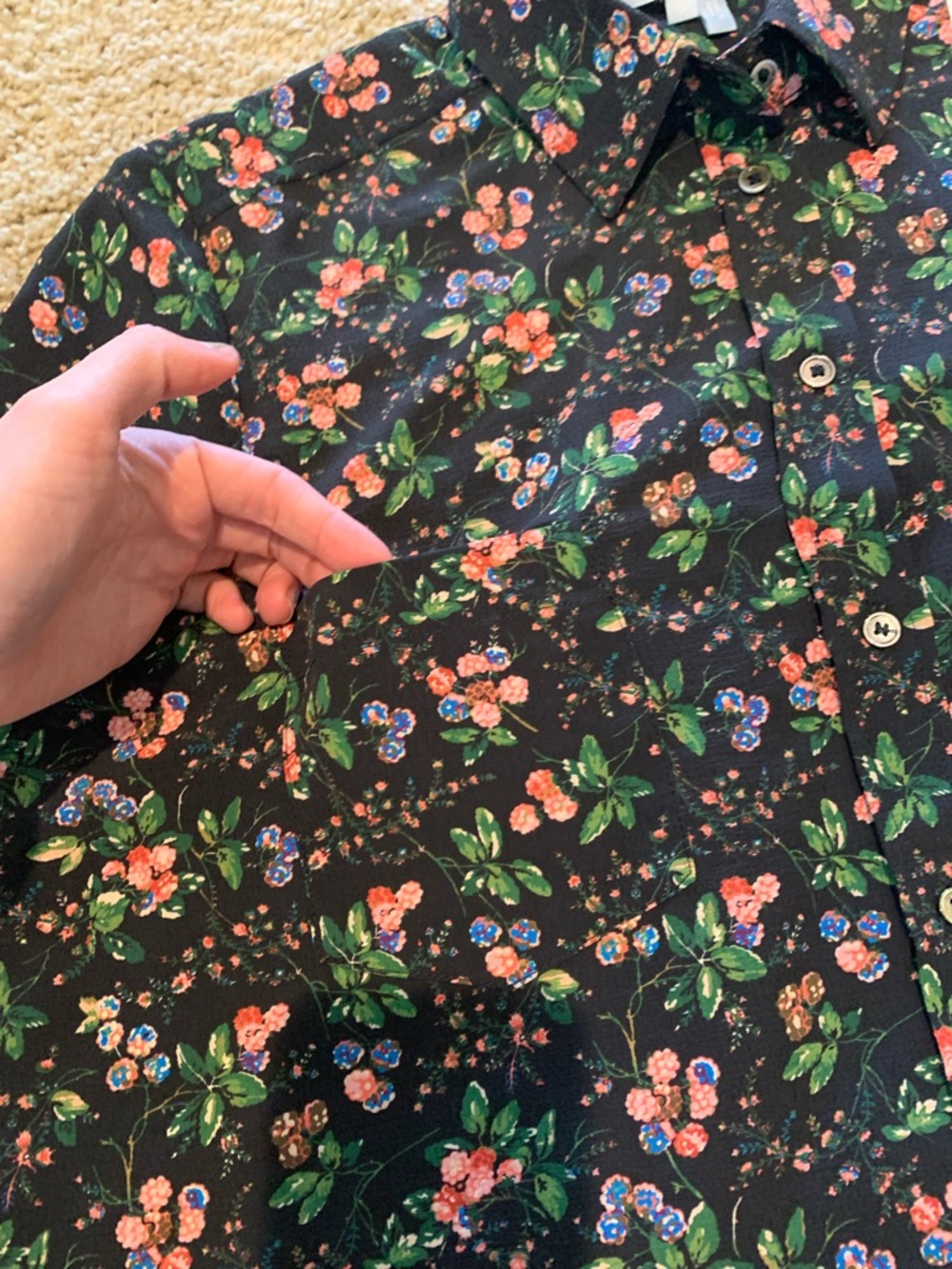 EUC Hill House Women’s The Malone Multi Color Floral Chic Collar Button-Up Shirt - Picture 9 of 11